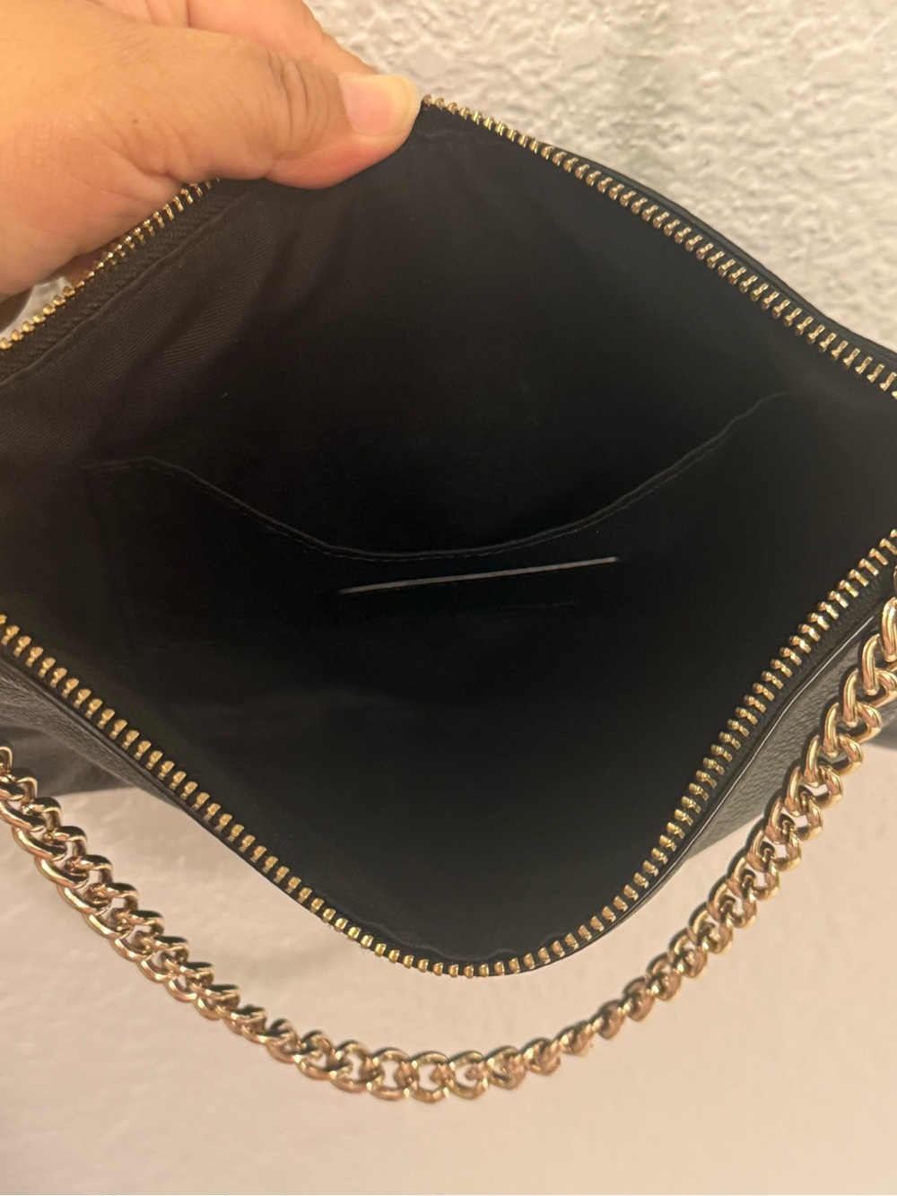 Vintage Coach Black Pebbled Leather Chain Crossbody Shoulder Bag Gold Hardware - Picture 6 of 8